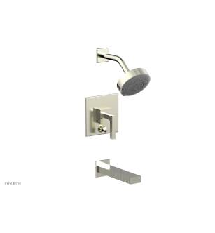 Phylrich 291-27/015 Stria 8 5/8" Lever Handle Pressure Balance Tub and Shower Set in Satin Nickel