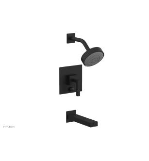 Phylrich 291-27/040 Stria 8 5/8" Lever Handle Pressure Balance Tub and Shower Set in Black