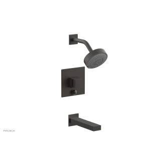 Phylrich 291-29/10B Stria Cube Handle Pressure Balance Tub and Shower Set in Distressed Bronze/Oil Rubbed Bronze
