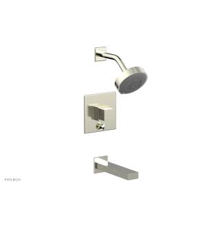 Phylrich 291-29/015 Stria Cube Handle Pressure Balance Tub and Shower Set in Satin Nickel