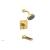 Phylrich 291-29/24B Stria Cube Handle Pressure Balance Tub and Shower Set in Burnished Gold