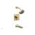 Phylrich 291-29/004 Stria Cube Handle Pressure Balance Tub and Shower Set in Satin Brass