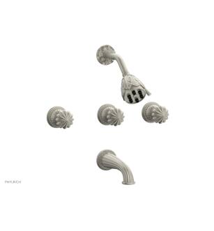Phylrich K2361/15B Georgian and Barcelona Round Handle Thermostatic Tub and Shower Set in Brushed Nickel