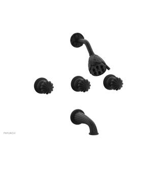 Phylrich K2361/040 Georgian and Barcelona Round Handle Thermostatic Tub and Shower Set in Black