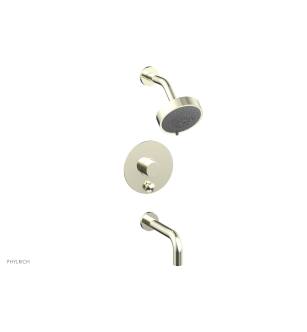 Phylrich 230-27/15B Basic II Smooth Handle Pressure Balance Tub and Shower Set in Brushed Nickel
