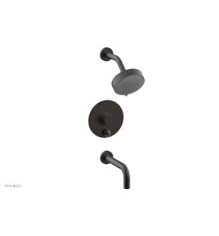 Phylrich 230-27/10B Basic II Smooth Handle Pressure Balance Tub and Shower Set in Distressed Bronze/Oil Rubbed Bronze