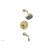 Phylrich 230-27/24B Basic II Smooth Handle Pressure Balance Tub and Shower Set in Burnished Gold