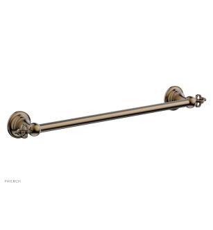 Phylrich 163-70/047 Couronne 22 1/8" Wall Mount Towel Bar in Brass/Antique Brass