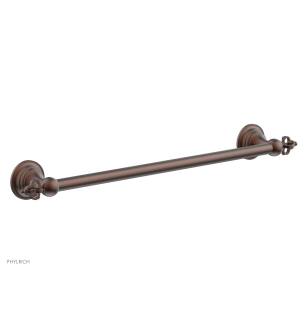 Phylrich 163-70/05W Couronne 22 1/8" Wall Mount Towel Bar in Copper/Antique Copper