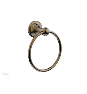 Phylrich 163-75/047 Couronne 6" Wall Mount Towel Ring in Brass/Antique Brass