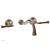 Phylrich 207-11/047 Phylrich Beaded 4" Double Lever Handle Wall Mount Bathroom Sink Faucet in Brass/Antique Brass