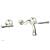 Phylrich 207-11/015 Phylrich Beaded 4" Double Lever Handle Wall Mount Bathroom Sink Faucet in Satin Nickel