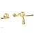 Phylrich 207-11/24B Phylrich Beaded 4" Double Lever Handle Wall Mount Bathroom Sink Faucet in Burnished Gold