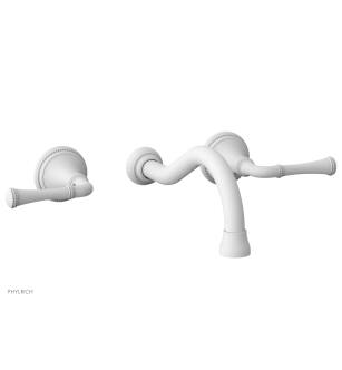 Phylrich 207-11/050 Phylrich Beaded 4" Double Lever Handle Wall Mount Bathroom Sink Faucet in White