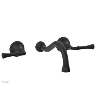 Phylrich 207-11/040 Phylrich Beaded 4" Double Lever Handle Wall Mount Bathroom Sink Faucet in Black