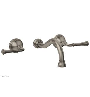 Phylrich 207-11/15A Phylrich Beaded 4" Double Lever Handle Wall Mount Bathroom Sink Faucet in Pewter