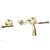 Phylrich 207-11/004 Phylrich Beaded 4" Double Lever Handle Wall Mount Bathroom Sink Faucet in Satin Brass