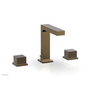 Phylrich 291-04/047 Stria 5 1/2" Double Cube Handle Widespread Bathroom Sink Faucet in Brass/Antique Brass