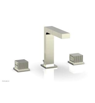 Phylrich 291-04/015 Stria 5 1/2" Double Cube Handle Widespread Bathroom Sink Faucet in Satin Nickel
