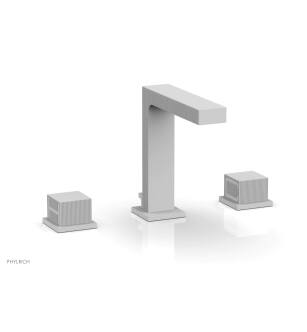 Phylrich 291-04/050 Stria 5 1/2" Double Cube Handle Widespread Bathroom Sink Faucet in White