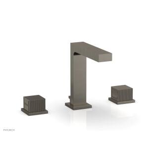 Phylrich 291-04/15A Stria 5 1/2" Double Cube Handle Widespread Bathroom Sink Faucet in Pewter