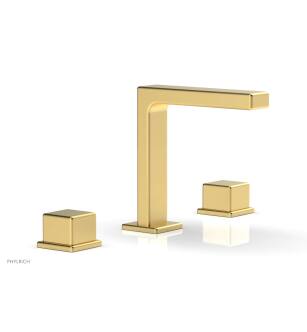 Phylrich 290-04/24B Mix 6 1/2" Double Cube Handle Widespread Bathroom Sink Faucet in Burnished Gold