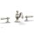 Phylrich 162-02/15B Marvelle 6" Double Lever Handle Widespread Bathroom Sink Faucet in Brushed Nickel