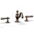 Phylrich 162-02/047 Marvelle 6" Double Lever Handle Widespread Bathroom Sink Faucet in Brass/Antique Brass