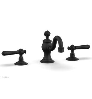 Phylrich 162-02/040 Marvelle 6" Double Lever Handle Widespread Bathroom Sink Faucet in Black