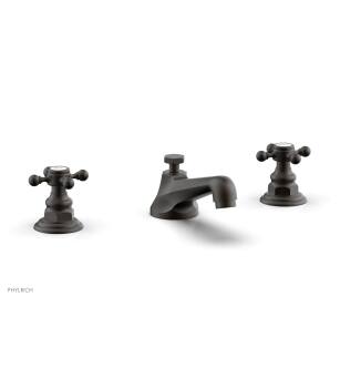 Phylrich 500-01/10B Hex Traditional 5 5/8" Double Cross Handle Widespread Bathroom Sink Faucet in Distressed Bronze/Oil Rubbed Bronze