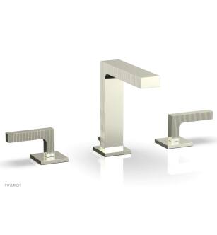 Phylrich 291-02/15B Stria 6 1/2" Double Lever Handle Widespread Bathroom Sink Faucet in Brushed Nickel