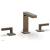 Phylrich 291-02/047 Stria 6 1/2" Double Lever Handle Widespread Bathroom Sink Faucet in Brass/Antique Brass