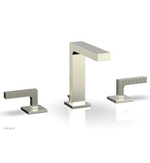 Phylrich 291-02/015 Stria 6 1/2" Double Lever Handle Widespread Bathroom Sink Faucet in Satin Nickel