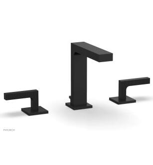 Phylrich 291-02/040 Stria 6 1/2" Double Lever Handle Widespread Bathroom Sink Faucet in Black