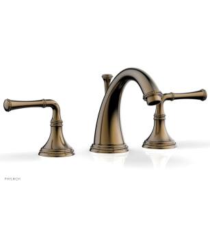 Phylrich 207-01/047 Beaded 6" Double Lever Handle Widespread Bathroom Sink Faucet in Brass/Antique Brass added
