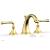 Phylrich 207-01/24B Beaded 6" Double Lever Handle Widespread Bathroom Sink Faucet in Burnished Gold