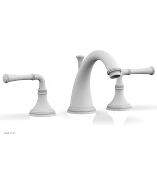 Phylrich 207-01/050 Beaded 6" Double Lever Handle Widespread Bathroom Sink Faucet in White