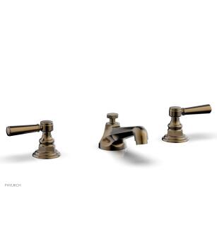 Phylrich 500-02/047 Hex Traditional 7 1/4" Double Lever Handle Widespread Bathroom Sink Faucet in Brass/Antique Brass