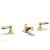 Phylrich 500-02/24B Hex Traditional 7 1/4" Double Lever Handle Widespread Bathroom Sink Faucet in Burnished Gold