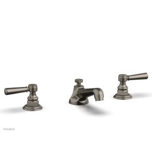 Phylrich 500-02/15A Hex Traditional 7 1/4" Double Lever Handle Widespread Bathroom Sink Faucet in Pewter