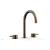 Phylrich 230-04/047 Basic II 6 1/2" Double Lever Handle Widespread Bathroom Sink Faucet in Brass/Antique Brass