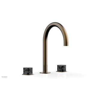 Phylrich 230-03/047 Basic II 6 1/2" Double Marble Handle Widespread Bathroom Sink Faucet in Brass/Antique Brass