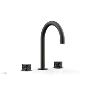 Phylrich 230-03/10B Basic II 6 1/2" Double Marble Handle Widespread Bathroom Sink Faucet in Distressed Bronze/Oil Rubbed Bronze