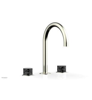 Phylrich 230-03/015 Basic II 6 1/2" Double Marble Handle Widespread Bathroom Sink Faucet in Satin Nickel