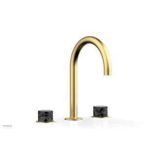 Phylrich 230-03/24B Basic II 6 1/2" Double Marble Handle Widespread Bathroom Sink Faucet in Burnished Gold