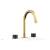 Phylrich 230-03/24B Basic II 6 1/2" Double Marble Handle Widespread Bathroom Sink Faucet in Burnished Gold