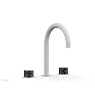 Phylrich 230-03/050 Basic II 6 1/2" Double Marble Handle Widespread Bathroom Sink Faucet in White