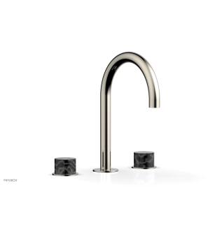 Phylrich 230-03/014 Basic II 6 1/2" Double Marble Handle Widespread Bathroom Sink Faucet in Polished Nickel