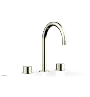 Phylrich 230-02/015 Basic II 6 1/2" Double Smooth Handle Widespread Bathroom Sink Faucet in Satin Nickel