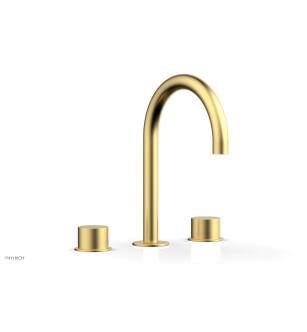 Phylrich 230-02/24B Basic II 6 1/2" Double Smooth Handle Widespread Bathroom Sink Faucet in Burnished Gold